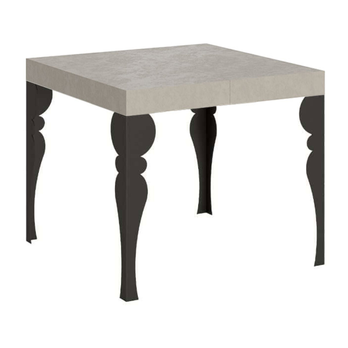 Table extensible 90x90/246 cm Paxon cachemire pieds anthracite