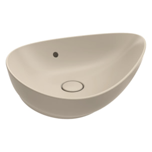 Vasque asymétrique à poser Nouvelle vague satinée argile