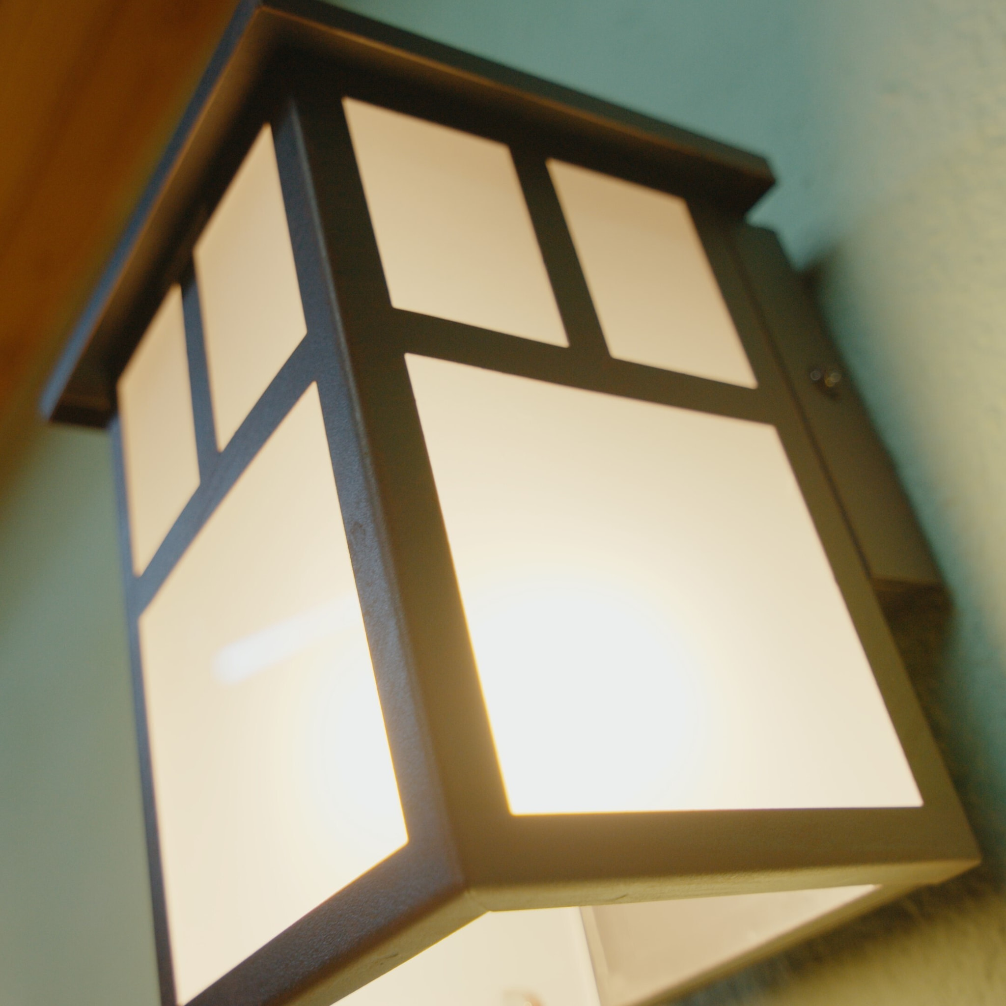 Osaka (6 unidades) Aplique de Pared Exterior Rústico de Estilo Japonés. Bombilla E27. Lámpara Jardín IP23 Marrón Óxido