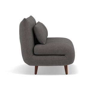 Lumi - Banquette convertible clic-clac 2 places en velours côtelé - Gris