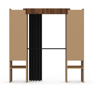 Dressing Justine extensible 120-180cm effet noyer double colonne