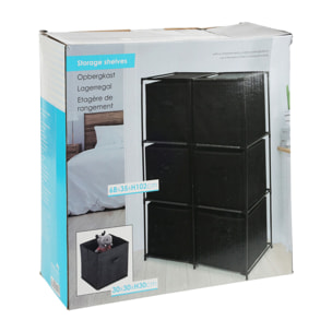 Well home cajonera con 6 compartimentos de metal y estantes no tejidos 68x35x102cm