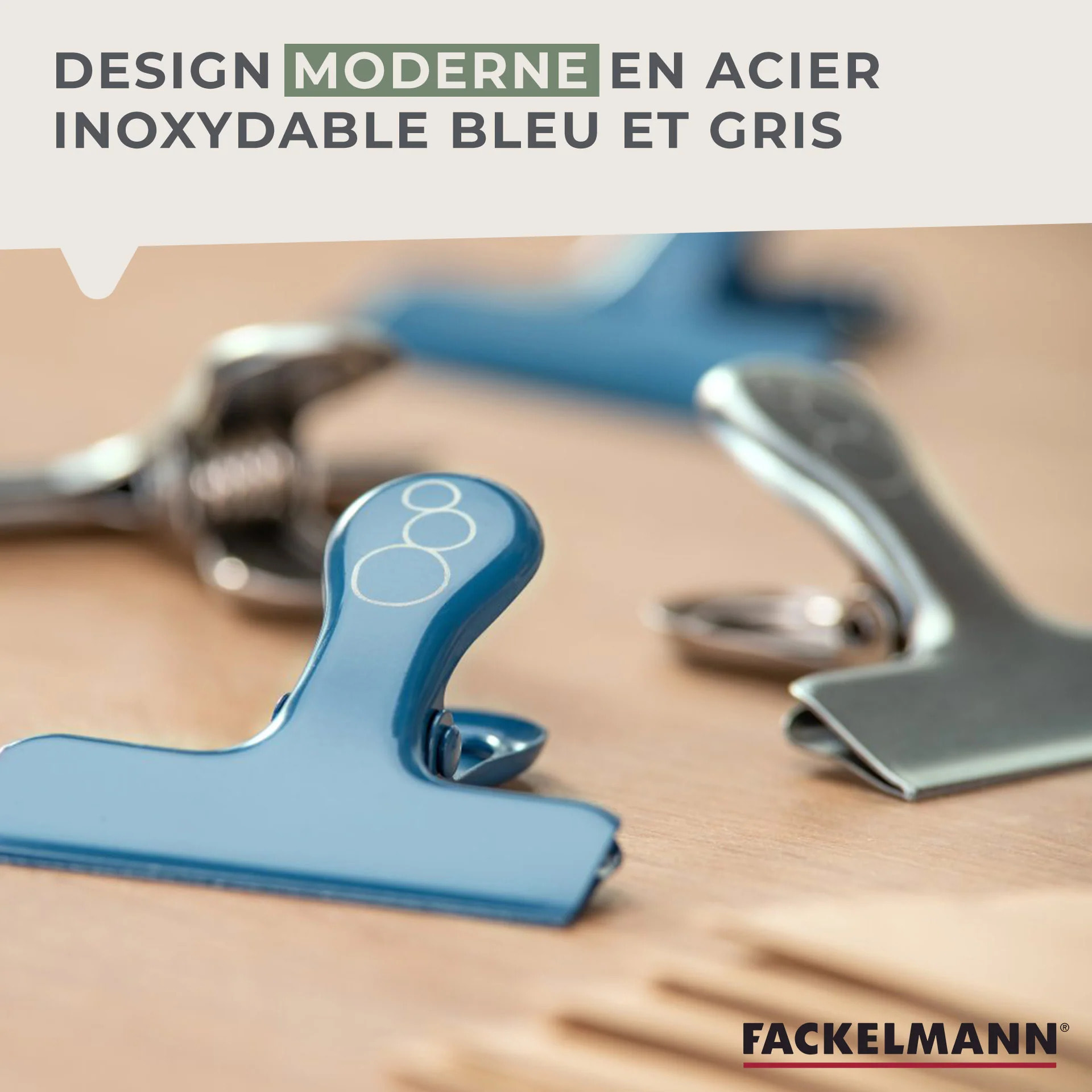 Lot de 4 pinces inox pour fermer les sachets Fackelmann Balance