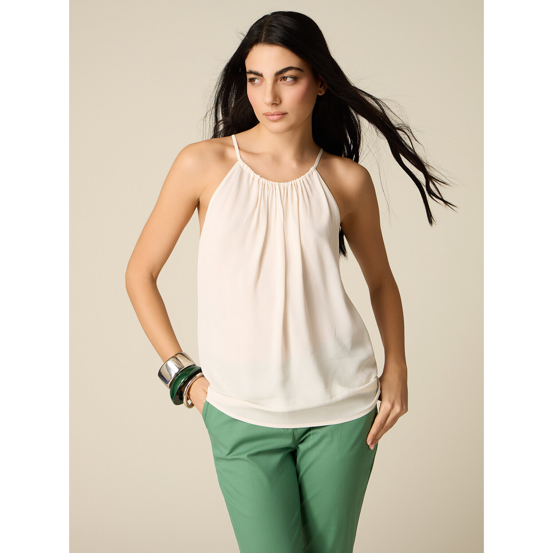 Oltre - Top de viscosa - Blanco
