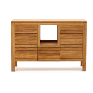 Mueble de baño Neria de madera maciza de teca acabado natural 120 x 45 cm