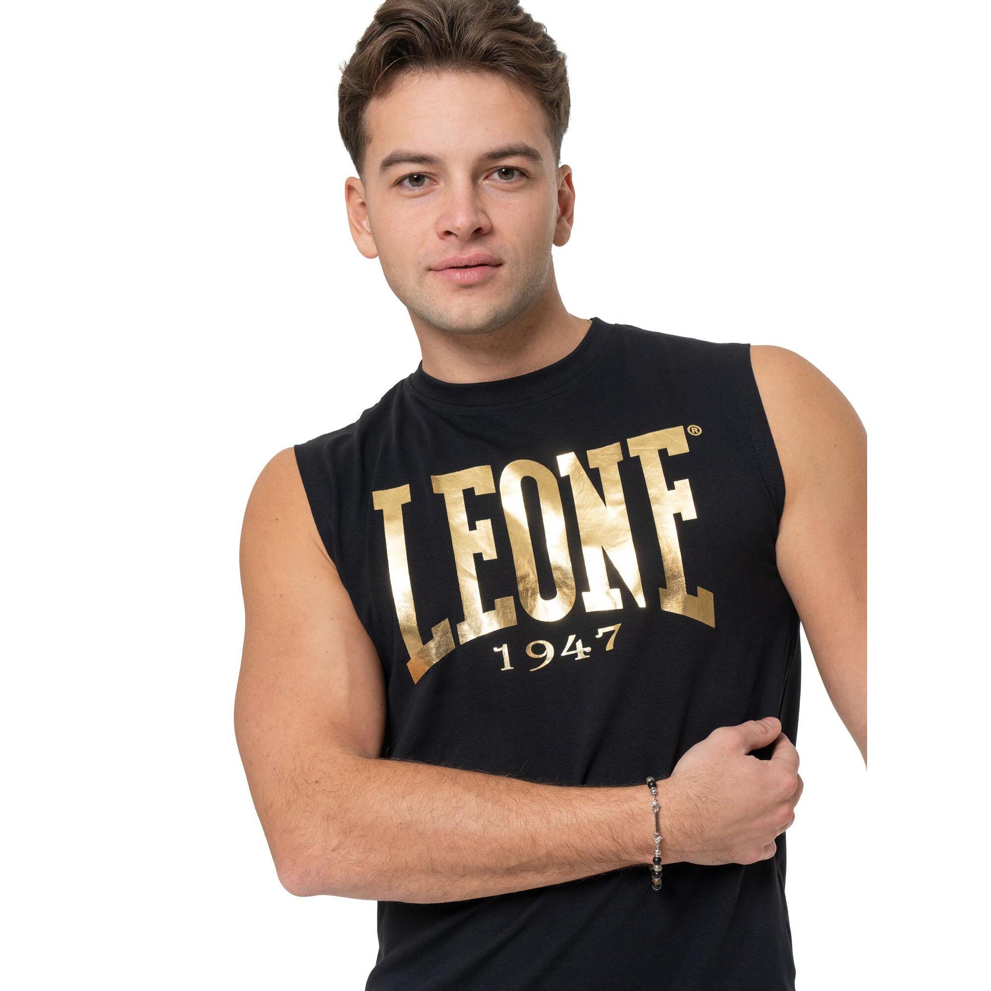 Camiseta sin mangas dorada para hombre