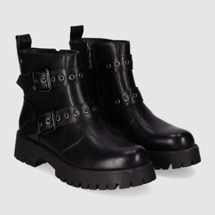 Botines de Piel Sintética - Negro - Tacón: 5 cm
