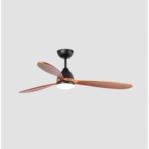 POROS L Ventilateur de plafond noir/noyer TUYA