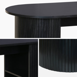 Table bar, table haute de cuisine décor bois avec rangements WALLIS