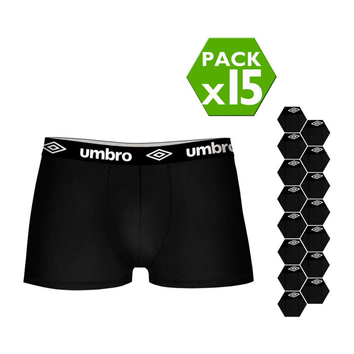 Pack 15 calzoncillos UMBRO en color negro para hombre