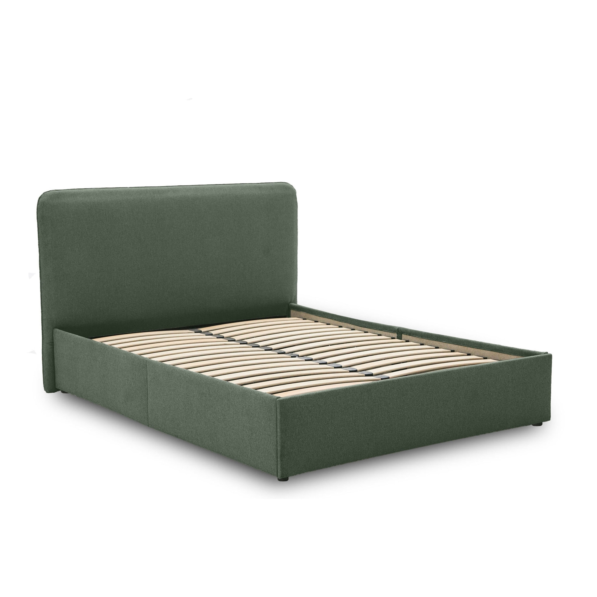 Goyave - lit coffre - 140x190 - en tissu - sommier inclus - Vert