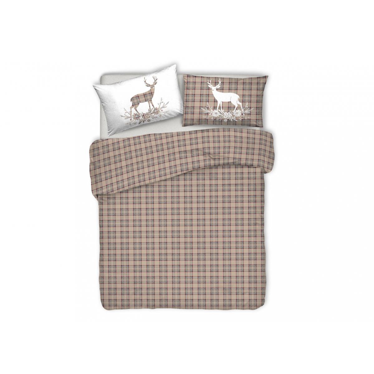 Copripiumino Parure Sacco Cervo Tartan Beige