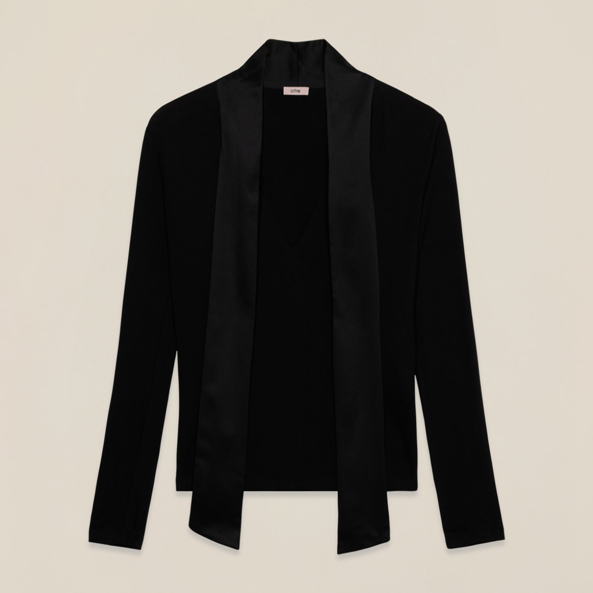 Oltre - Camiseta con fajín de raso - Negro