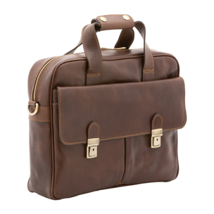 Borsa a mano  unisex In Vera pelle Made in Italy 38x36x10 cm