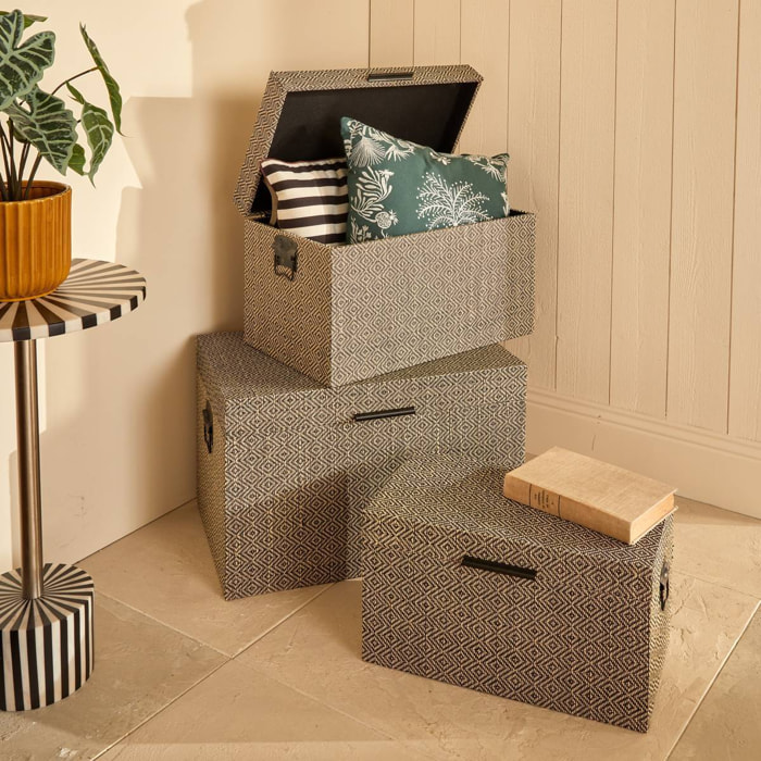 Lot de 3 malles Reso gris