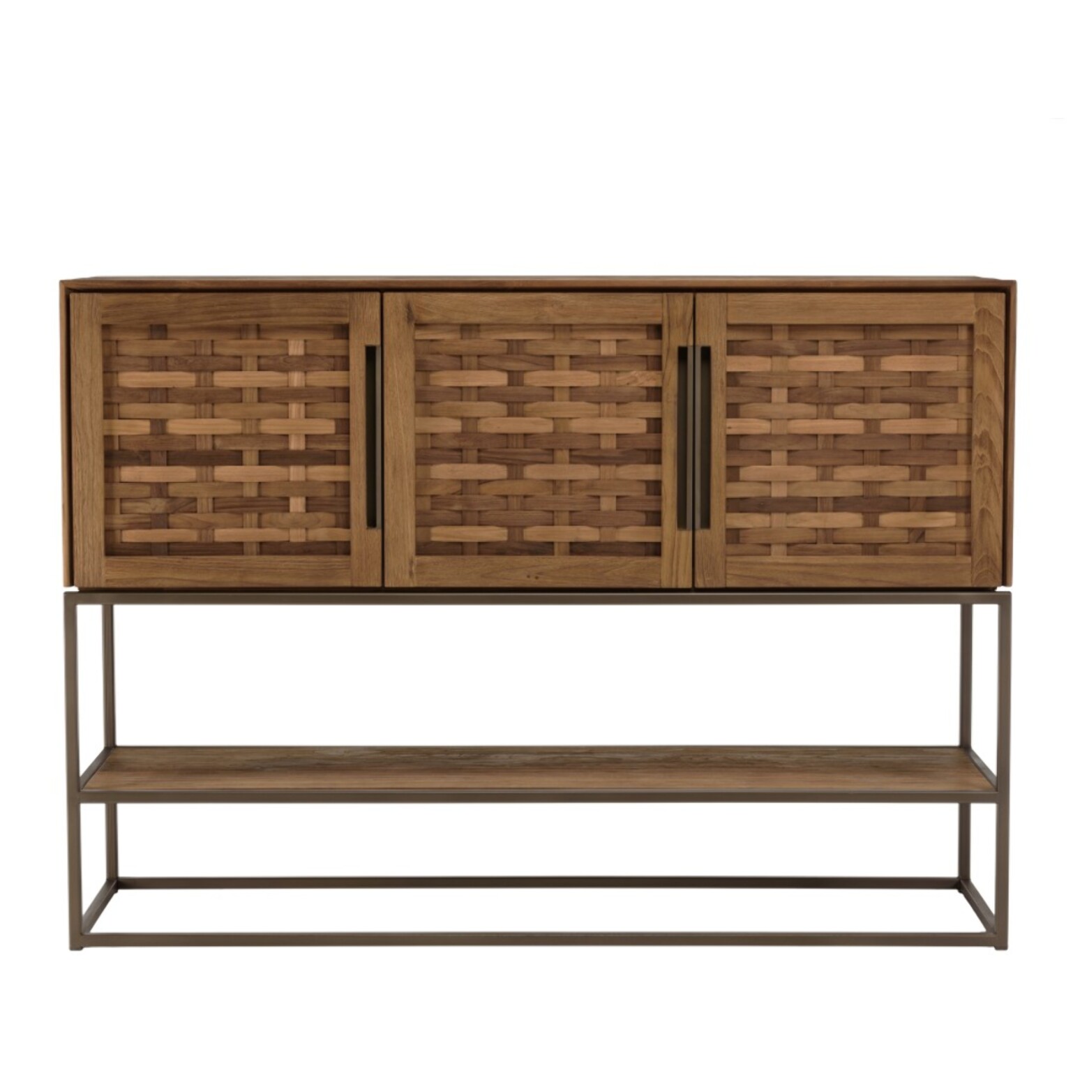 SIXTINE - Buffet en bois de teck recyclé 3 portes