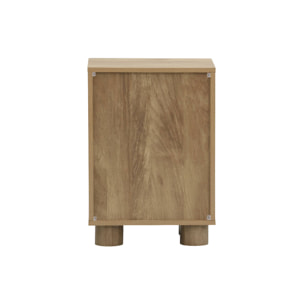 Lot de 2 tables de chevet effet bois de manguier 1 porte réversible Pondi