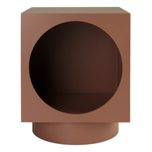 AGATHE - Table d'appoint carrée 34x34cm en bois peint terracotta