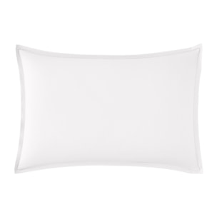 Taie d'oreiller unie en percale de coton, PREMIÈRE, Blanc