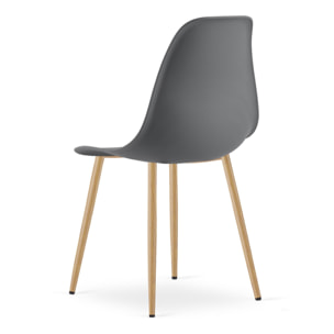 Sedia scandinava WAT grigio scuro con gambe effetto legno
