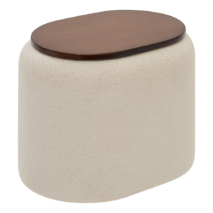 Pot à cotons Argileo ovale 9x12cm beige