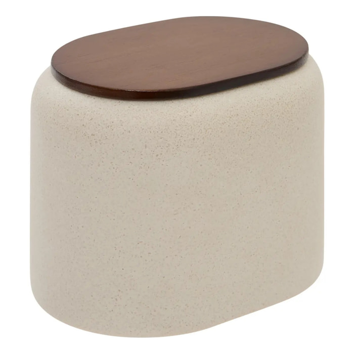 Pot à cotons Argileo ovale 9x12cm beige