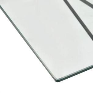 Table à manger en verre trempé 6 places Jindo 140x80x77cm