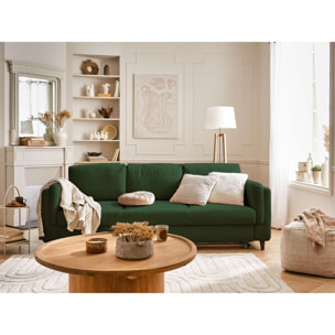 Brooke - canapé 3 places - convertible - en velours - Vert