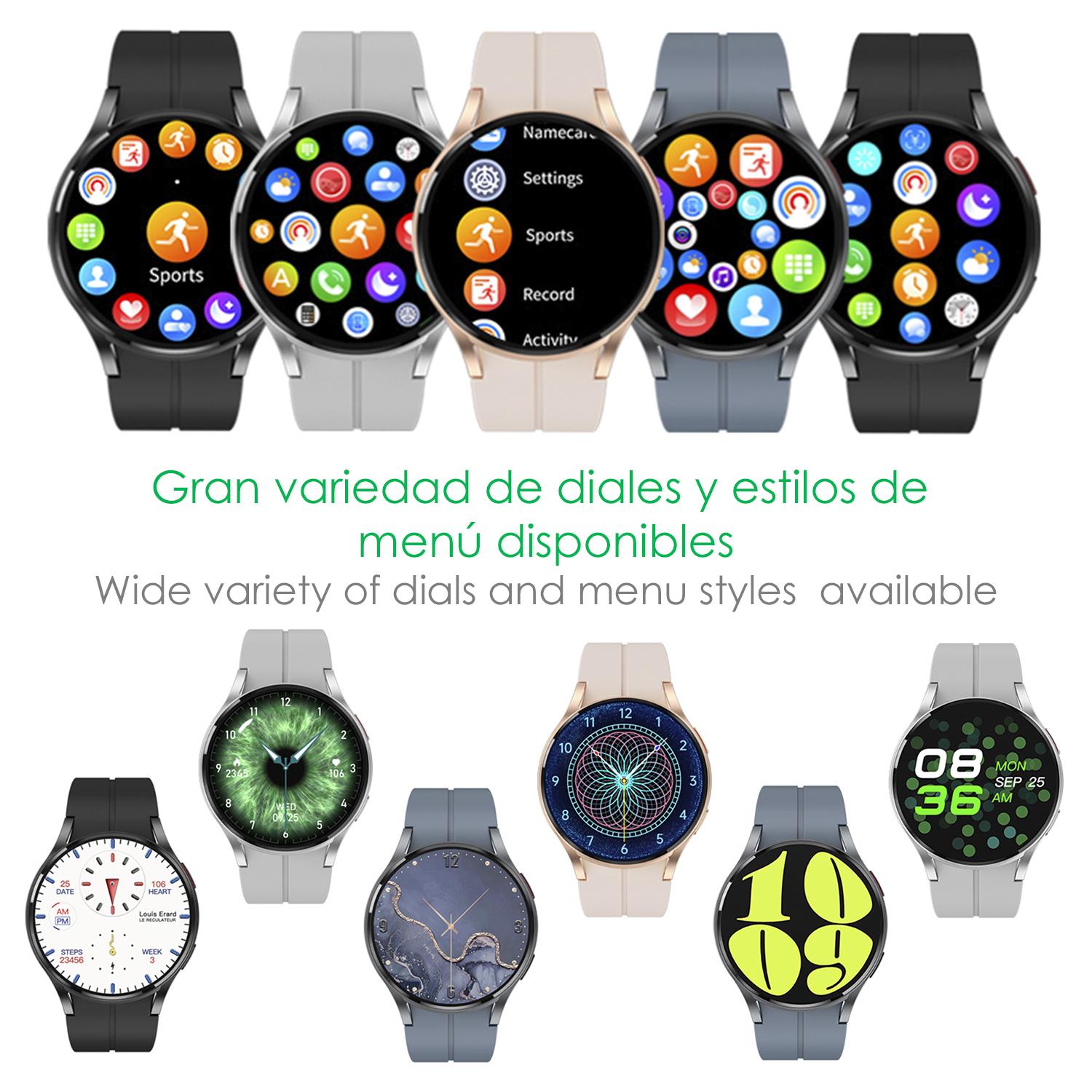 DAM Smartwatch R6 Pro Max, pantalla AMOLED, +100 modos deportivos. Llamadas BT, notificaciones push. Monitor glucosa en sangre. 4,15x1,1x4,9 Cm. Color: Oro Rosa