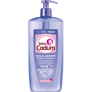 Lot de 6 - Cadum Huile Lavante Bonne Nuit Hypoallergénique Camomille & Fleur d'Oranger 750ml
