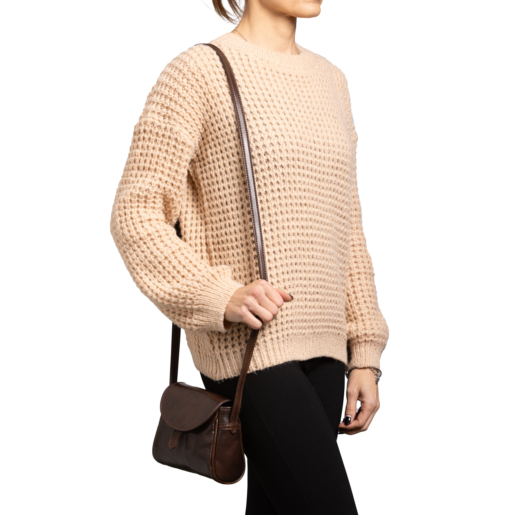 Borsa a tracolla  da donna In Vera pelle Made in Italy 14x18x7 cm