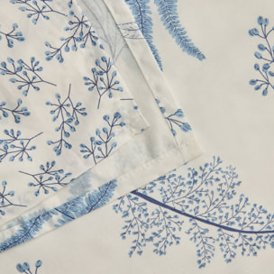 Funda nórdica algodón hojas Lari color azul 100% Algodón percal