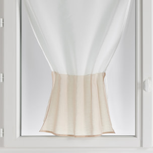 Paire de petits voilages bicolore - Beige