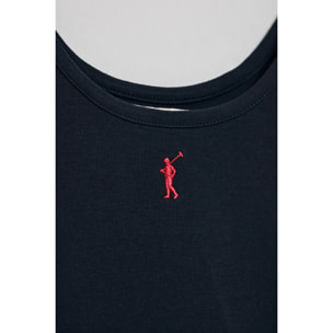 Camiseta azul marino de tirantes con bordado Rigby Go