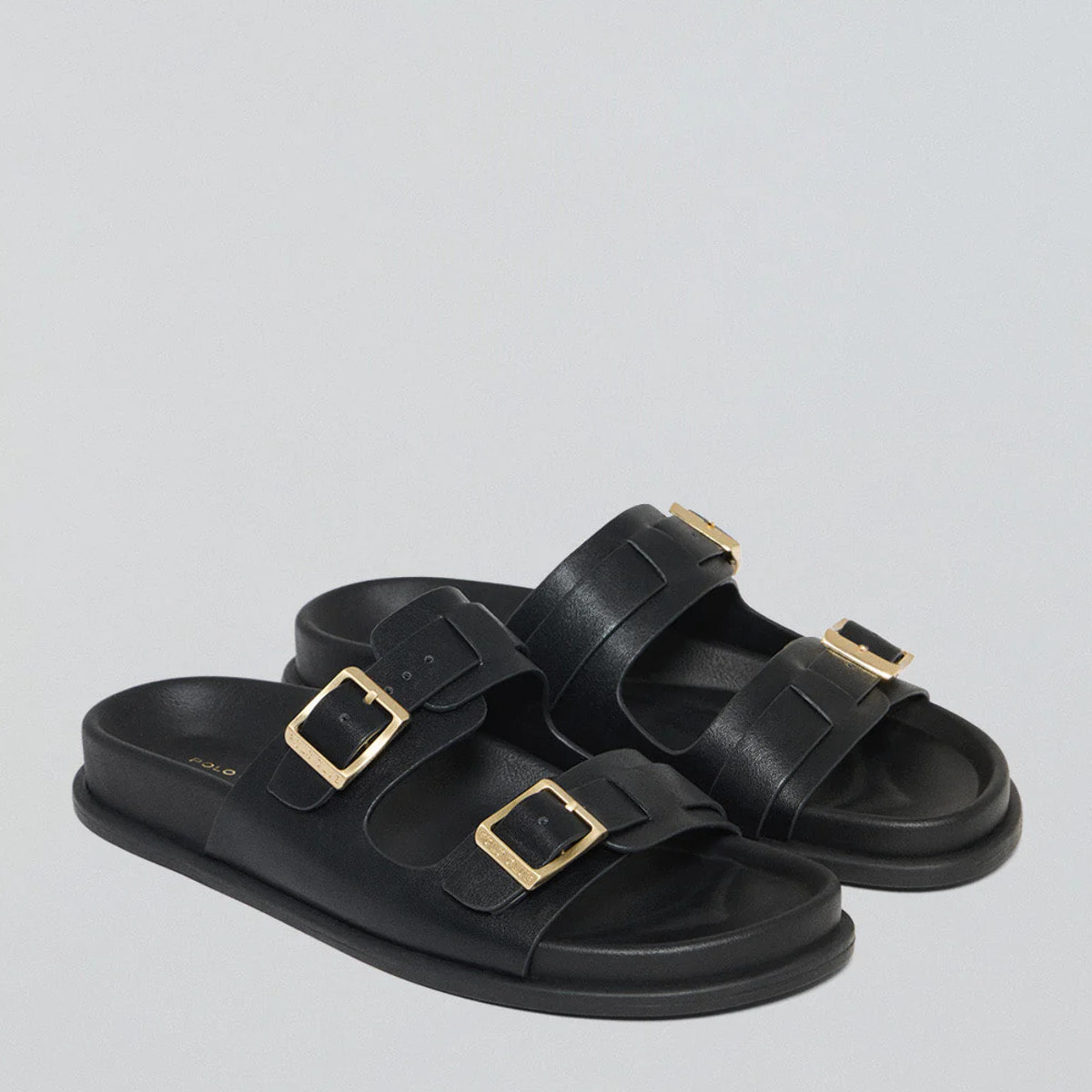 Sandalia bio negra Blake con hebillas