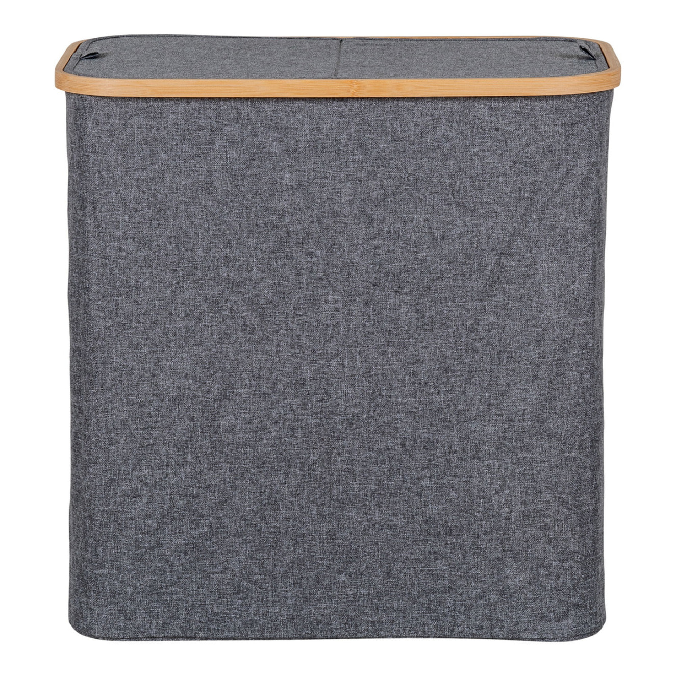 Cesta portabiancheria Noto in bambù FSC e tessuto grigio scuro 54x33x54 cm