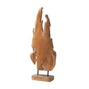 Figura Decorativa Hoja Madera Teka 35x14x85 Cm