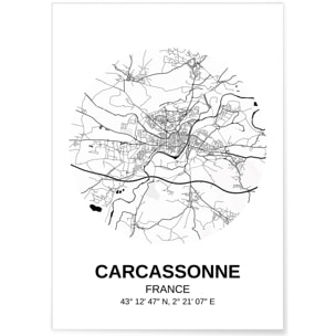 Affiche Carte Carcassonne