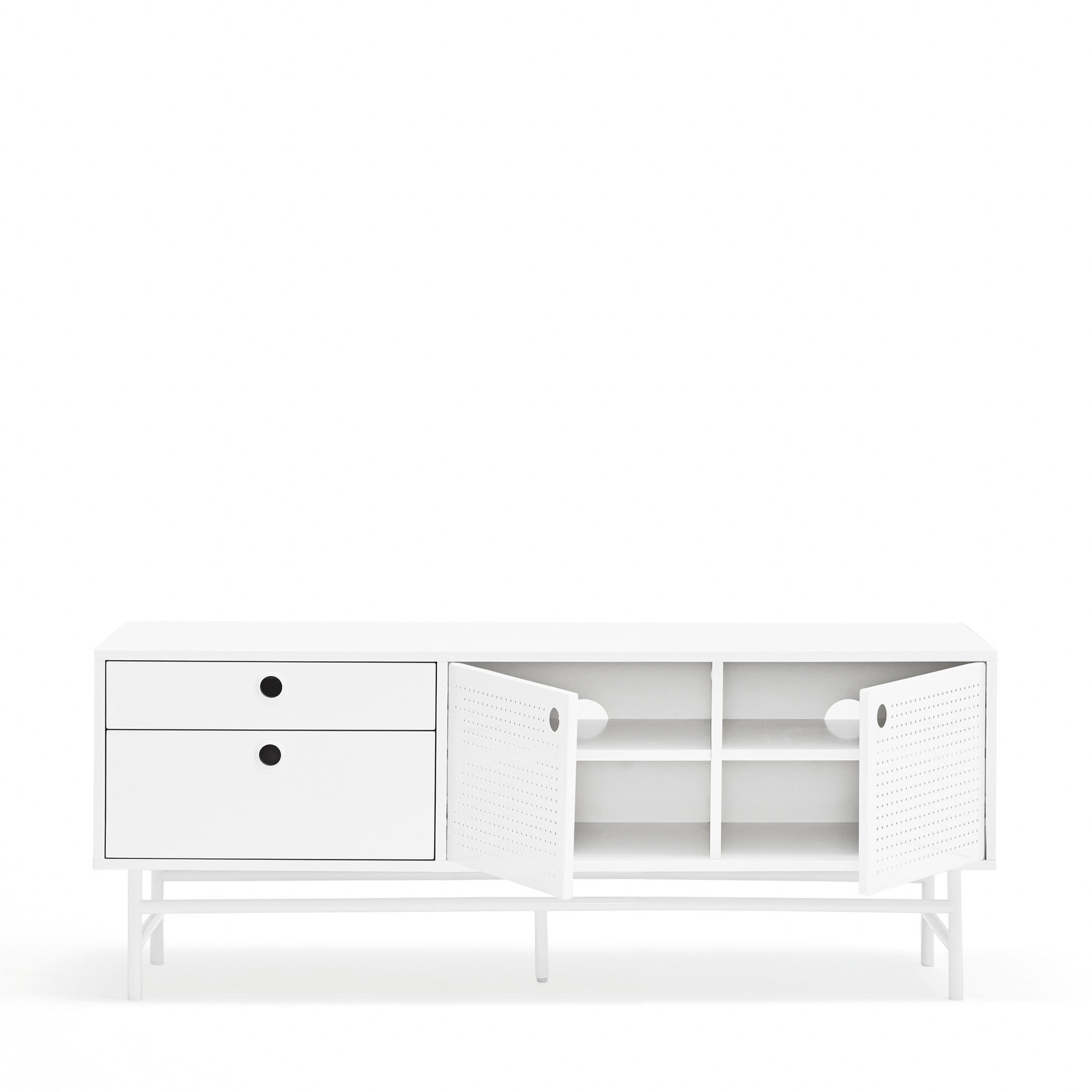 Mueble de televisión Punto 2 puertas y 2 cajones blanco