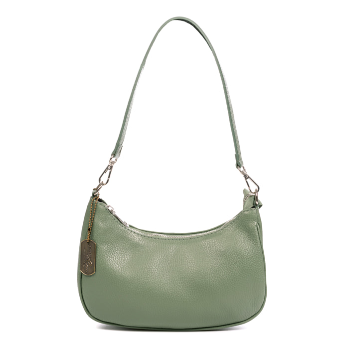 Asso borsa a mano, in pelle autentica finitura dollaro.