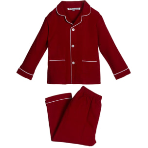 PIGIAMA BABY in flanella bordeaux