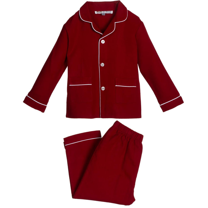 PIGIAMA BABY in flanella bordeaux