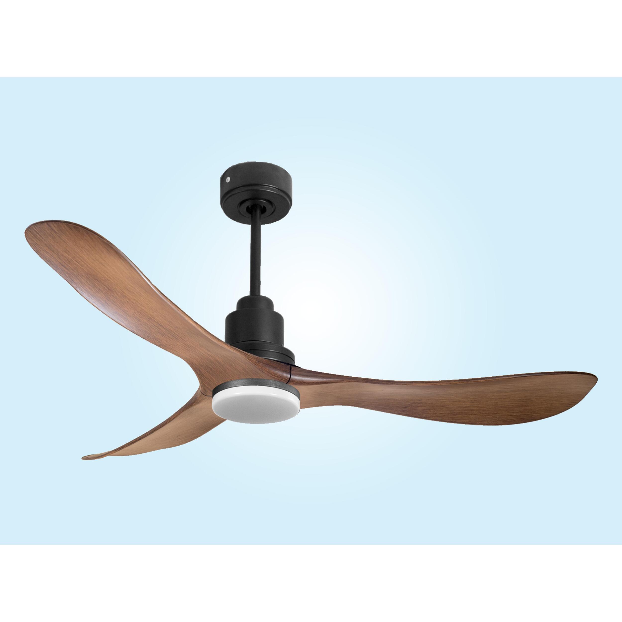 Ventilateur de plafond Réversible  Thermostat Dimmable Wifi Moteur à courant continu Toits en pente Télécommande Lumière à trois tons Hypersilence Mémoire
