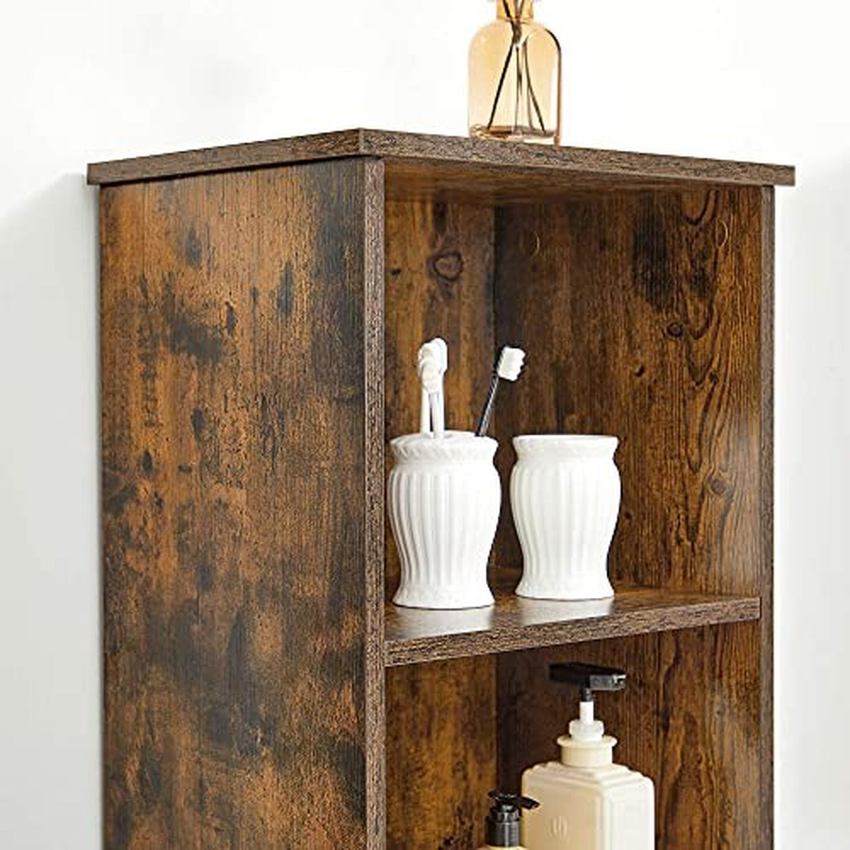Colonna Bagno Loft in Legno Rustico con Ante a Persiana