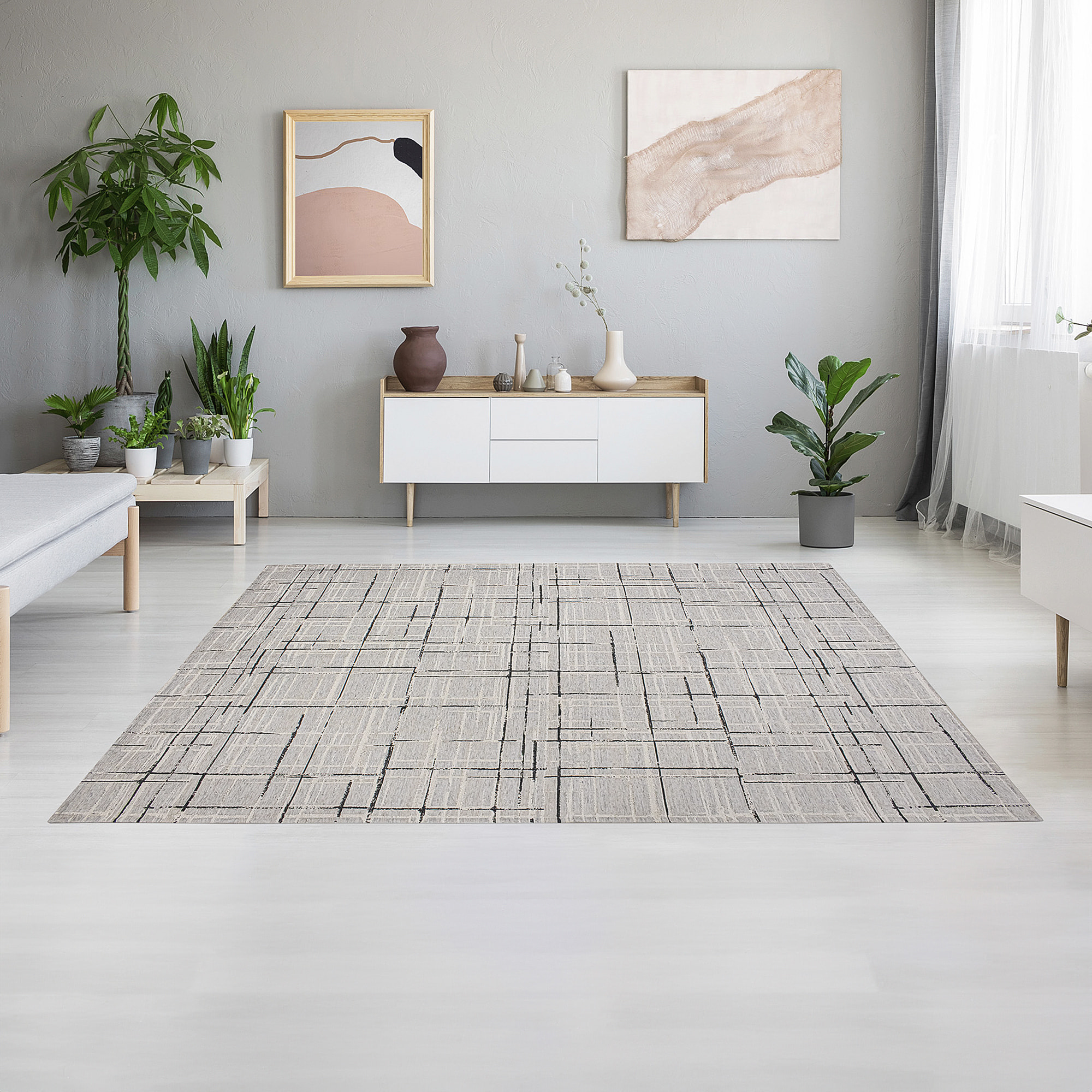 TAPPETO ARREDO DIS. GRAFFIATO PRUGNA 65X175 CM CON ANTISCIVOLO