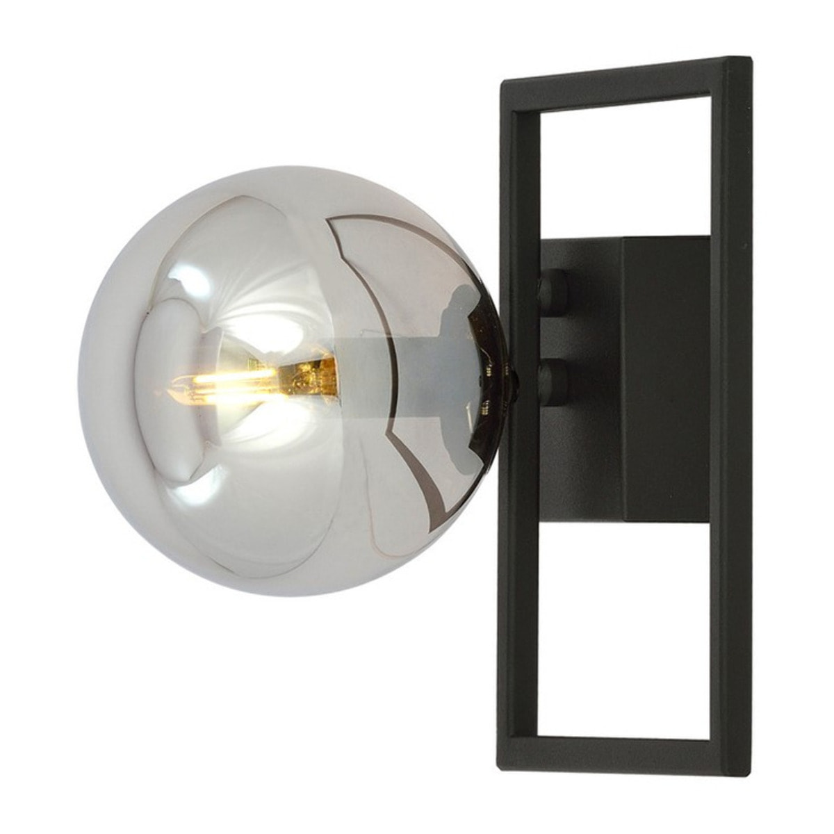 Lampada da soffitto Imago in acciaio nero opaco e vetro grafite
