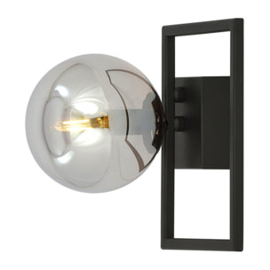 Lampada da soffitto Imago in acciaio nero opaco e vetro grafite