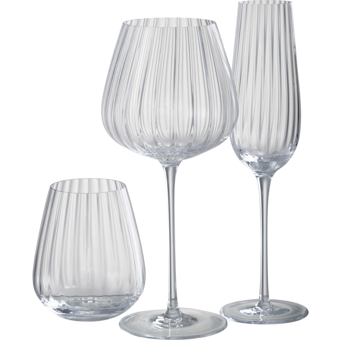 J-Line flûte à champagne Lignes - verre - transparent - 6 pcs