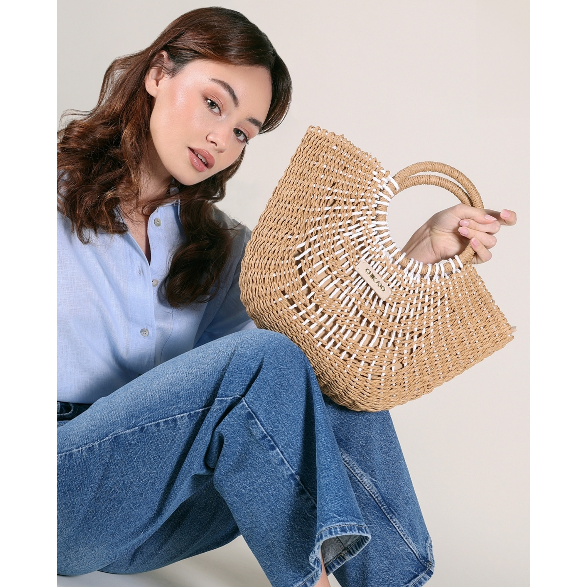 Bolso - Beig - Medida: 38 cm x 25 cm x 10 cm