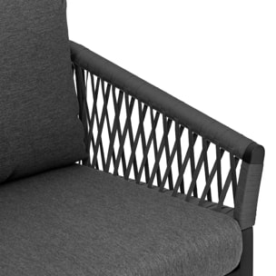 Canapé de jardin "Oriengo" 2 places anthracite & graphite